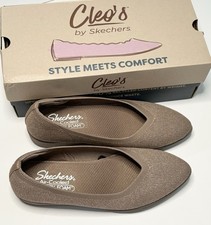 Skechers Women's 8 Cleo Sawdust Stretch Fit Slip On Loafer Mocha 158469