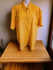 Sheplers Pearl Snap Button Yellow Western Shirt Mens 18-1/2 Tall