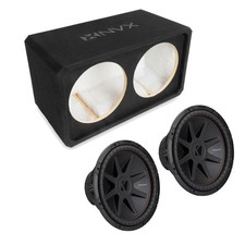 NVX NE122S Dual 12" Sealed 3/4" MDF Subwoofer Enclosure w/ CompVR Subwoofer