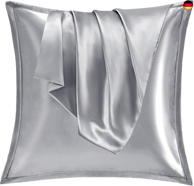 2er Set Satin Kissnbezug 80x80 mit Zip,Weich wie EIN Silk Pillowcase,wie