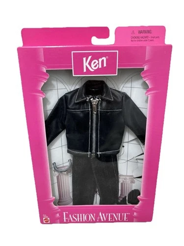 Vtg. 1997 Ken Barbie Doll Fashion Avenue Leather Jacket Motorcycle No. 18099 New