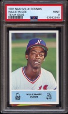 WILLIE MCGEE 1981 NASHVILLE SOUNDS TEAM ISSUE PSA 9 ARBYS MINT CENTERED BEAUTY!