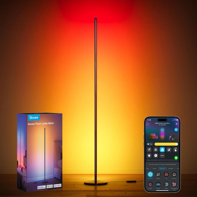 RGBIC Floor Lamp Basic, 1000Lm LED Corner Lamp Compatible with Smartthings, Alex