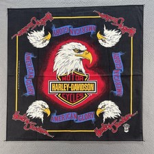 Vintage Harley-Davidson Bandana American Glory Eagle Bar Shield Made USA 90s