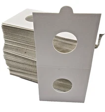 100 Half Dollar 2x2 Self Adhesive Coin Holder Flip 32.5mm Supersafe Staple Free