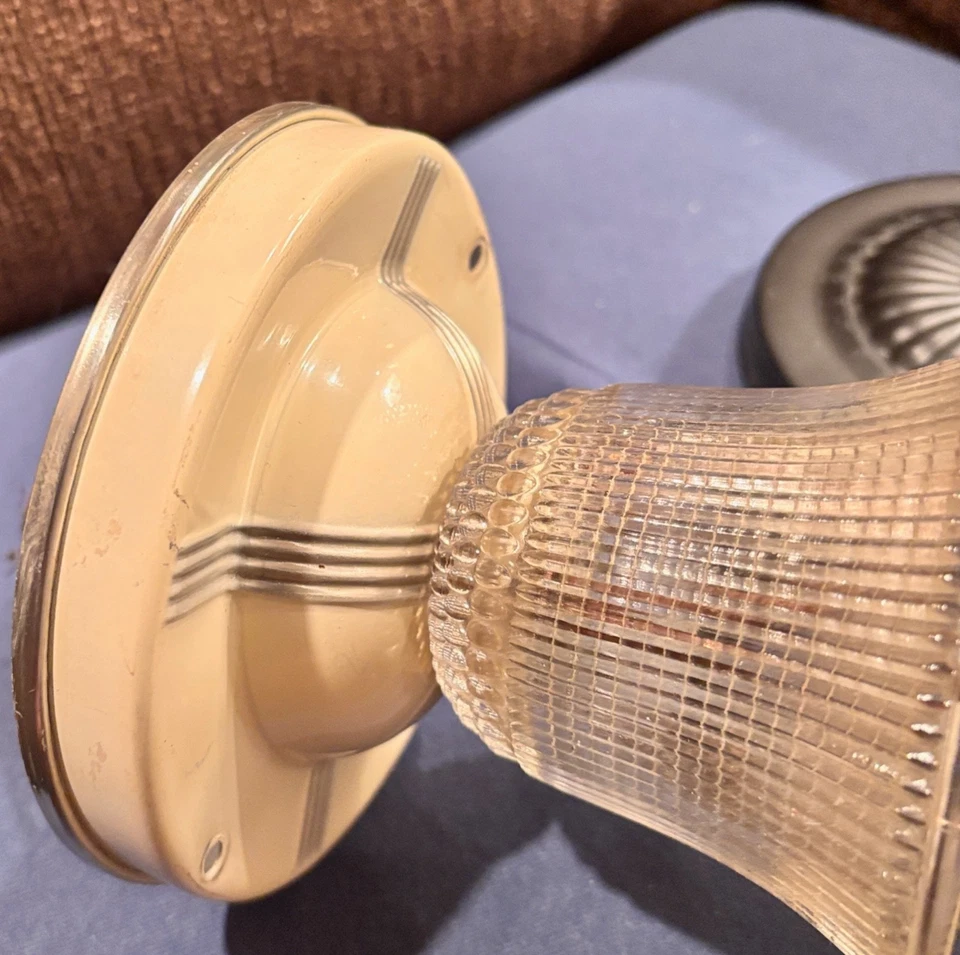 Антикварный потолочный светильник в стиле ар-деко из стекла шампанского - Изображение 4 из 4