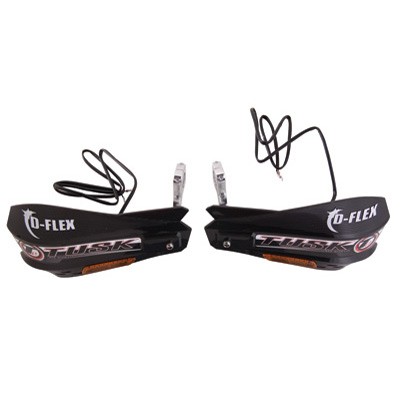 Tusk 1285740001 MX D-Flex MC Handguards with Turn Signals Black