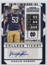 2020 Panini Contenders Draft Picks College Ticket Khalid Kareem #186 Auto 7eo