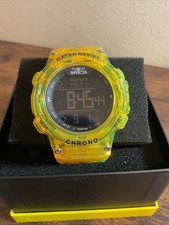 New Invicta Racing Burnout Digital Men's Watch- 52mm, Transparent, Yellow 49044