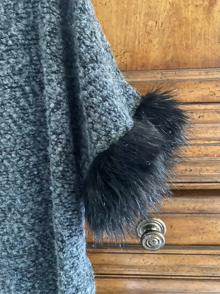 Style and Co. Suéter Mujer Pequeño Gris Tweed Piel Manga Corta Foto 2 de 4