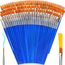 162 Pcs Paint Brushes Bulk, round Flat Tip Acrylic Paint Brushes Set for Kids Cl