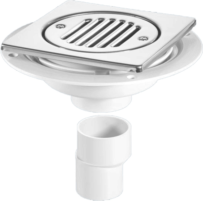McAlpine Untrapped Gully. Tile/Grating with  Grid, 2""  Outlet, 2"" x 1.5"" Reducer