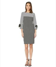 LRL Ralph Lauren Black White Striped Dress 2X