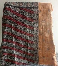 Indian Handmade Twin size Cotton Kantha Quilt Throw Bedspread Blanket decor