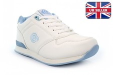Womens Lawn Bowling Shoes Ladies Bowls Shoes Garden Bowls Trainers White/Blue