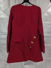 SHEIN Dress Womens Large Red Chinese Style Frog Button Tunic Long Sleeve
