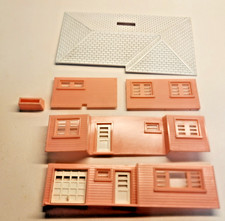 Vintage 1950s Plasticville O/S Bright Pink Ranch House Complete No Box