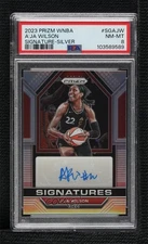 2023 Panini Prizm WNBA Signatures Silver Prizm A'ja Wilson #SG-AJW PSA 8 Auto