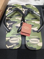 Havaianas UK Mens 9/10 Flip Flops Black And Camo Bnwt