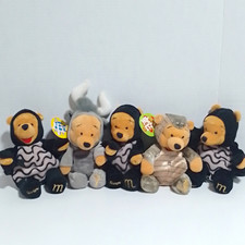 Disney Winnie the Pooh Chinese Zodiac Plush Lot of 5 Small 6-14 in Vintage 2001