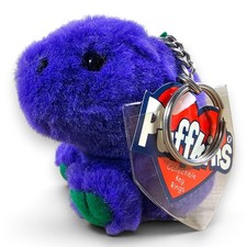 SWIBCO Puffkins Danny Dinosaur Beanbag Plush Keychain Dangler Vintage 90s 3"