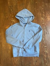 U.S. Polo Assn. Youth Zip Up Jacket Size XL 14-16 Blue Logo Hooded Long Sleeve