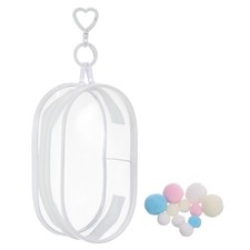 Clear Figure Display Bag, Portable Mini Dolls Carrying Case  Keychain, White