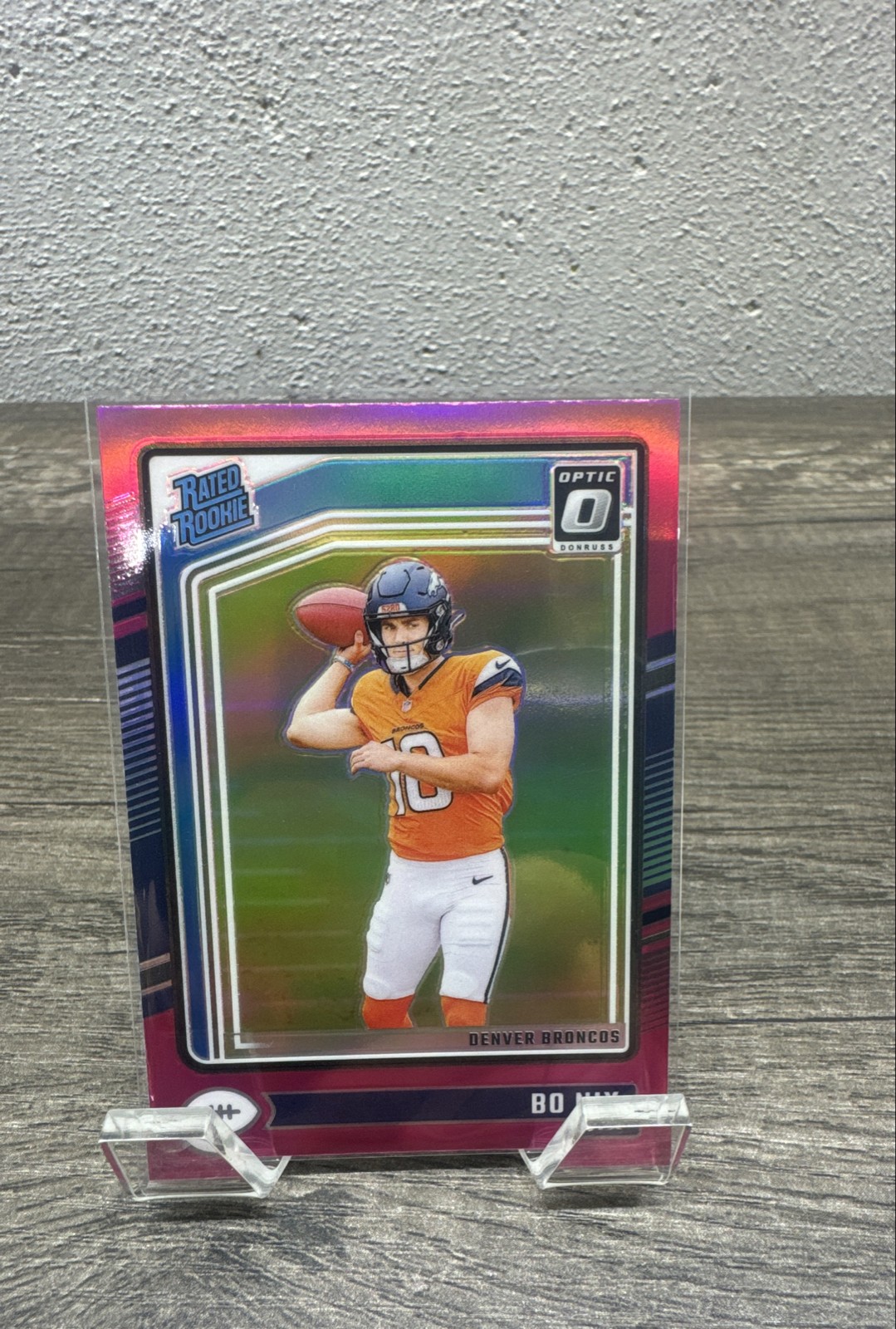 2024 Panini Donruss Optic - Rated Rookie Bo Nix #209 Pink Prizm (RC)
