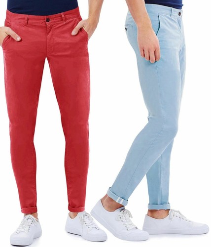 Pantaloni Chino Uomo Slim Fit Aderenti Cotone Elastico Skinny GIROGAMA  3916IT | eBay