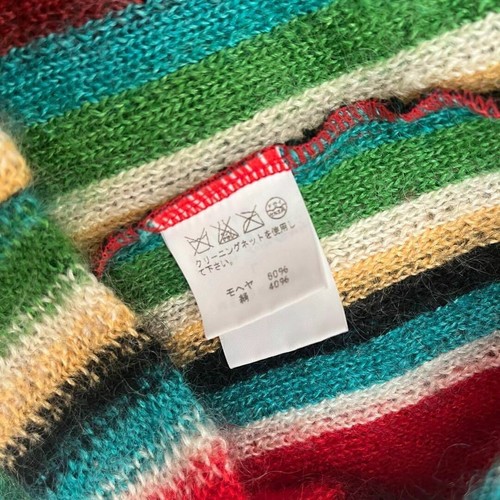 Authentic ISSEY MIYAKE Sweater Striped Mohair Knit Men's Used from Japan Size L - Picture 5 of 8