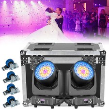 2pcs 19x15W RGBW LED Zoom Dyeing Moving Head Beam Light DJ Party Stage Light DMX
