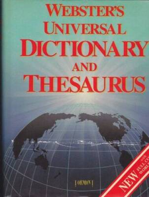 Websters Universal Dictionary and Thesaurus - Hardcover By Webster - VERY GOOD