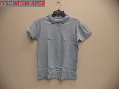 Galaxy by Harvic Girls Light Blue Short Sleeve Uniform Polo Shirt 16 78693500300