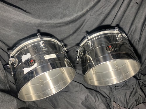 LP Tito Puente Series 15” and 16” Stainless Steel Timbales No Stand - Picture 2 of 13