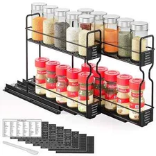 SpaceAid Pull Out Spice Rack Organizer for Cabinet, Heavy Duty Slide Out Seasoni