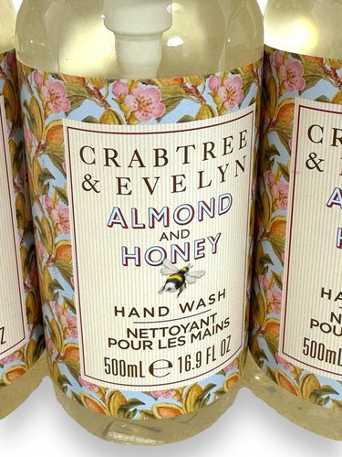 3- Crabtree & Evelyn ALMOND & HONEY Hand Wash 16.9 oz ea. - Picture 2 of 3