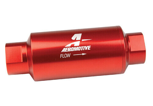 Aeromotive 40  Micron  ORB 10 Red Fuel Filter  5 5  long x 2 