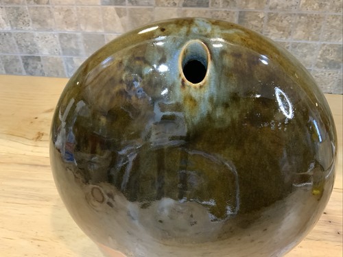 Vintage Steingut Keramik Vase Kanne Unkraut Topf Erdtöne glasiert Thailand Dekor schwer - Bild 2 von 21