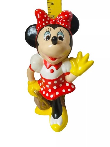 FIGURAS DE COLECCIÓN CERÁMICA DE MICKEY MINNIE 9” DISNEY 1994 PAJARITA TRAJE A RAYAS LUNARES - Imagen 11 de 16