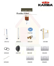SET RICAMBI ORIGINALI PER CASSETTA VATER WC KARIBA PRATIKA 9 LT.