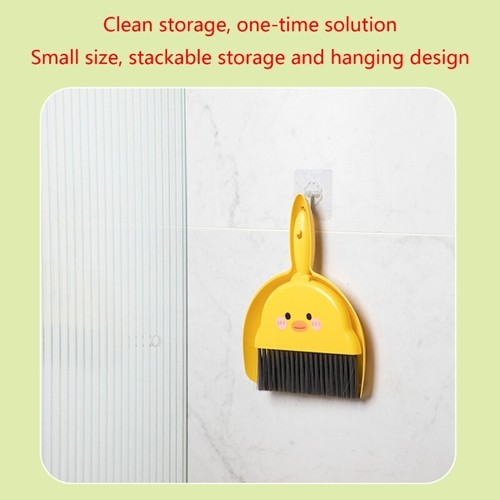 Mini Broom Dustpan Suit Cartoon Duck Dormitory Debris Cleaning Brush - Photo 5/8
