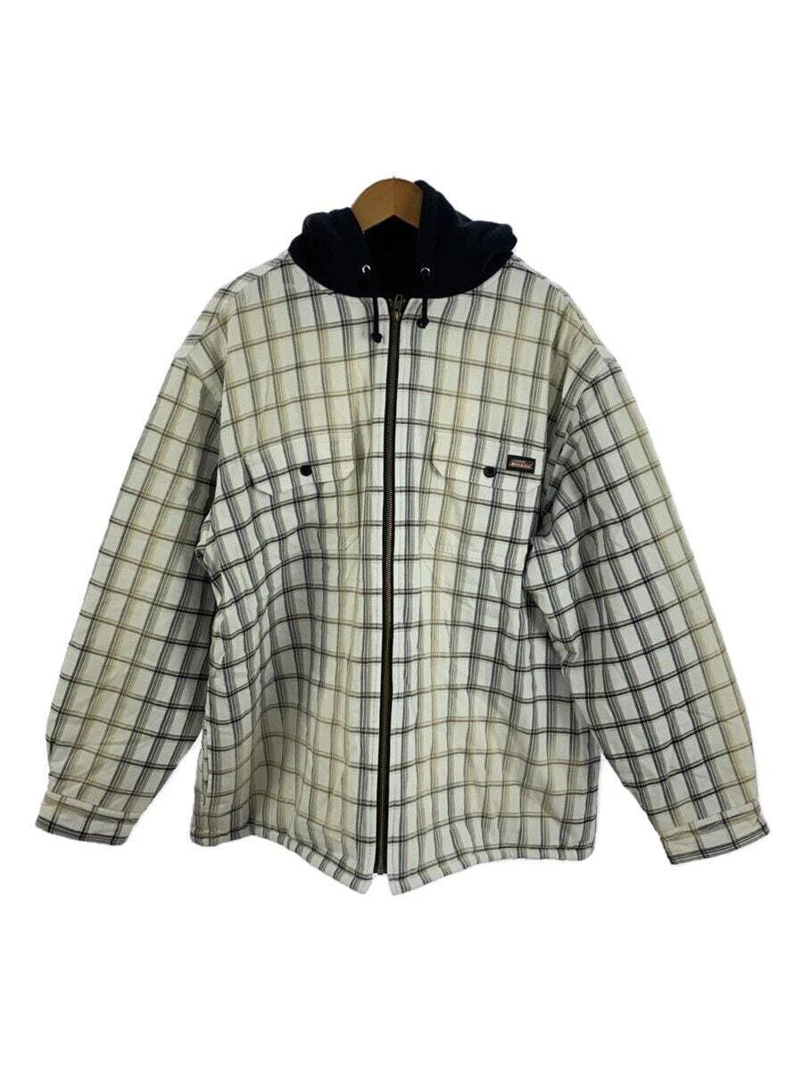 Veste zippée à capuche à carreaux Supreme DICKIES coton blanc XL occasion