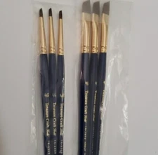 6 Artists Paint Brushes USA Made NOS