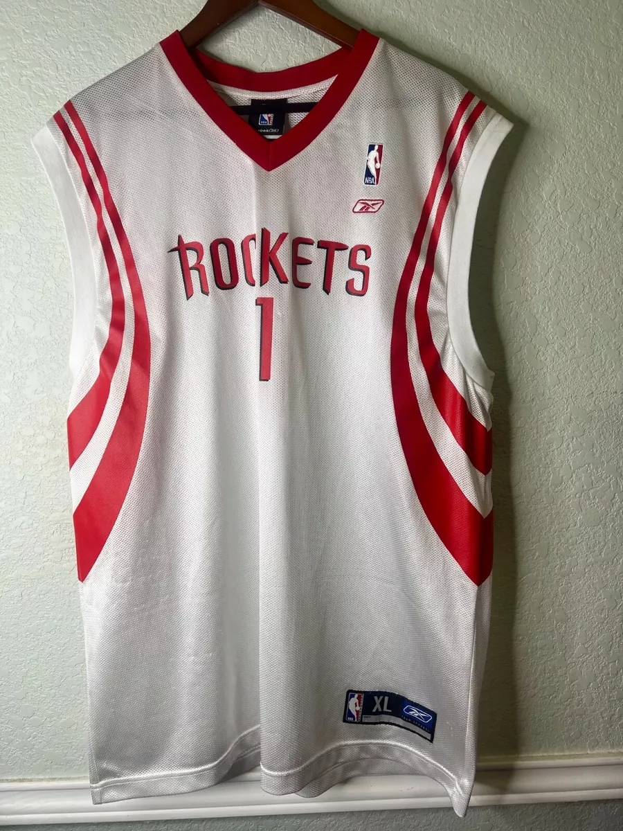 Reebok TRACY McGRADY #1 NBA Houston Rockets Home White Jersey Size XL EUC