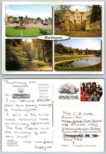 c21480 Hartington Derbyshire England postcard 2016 Pink Floyd stamp c21480 Hartington Derbyshire England postcard 2016 Pink Floyd stamp