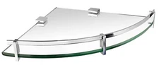 Mount-It Glass Corner Shelf for Shower&Bathroom Wall Mounted with Chrome Rail...
