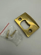 10 pcs! Strike Plate Door Backplate 1 7/16" x 2 1/4” Polished Brass