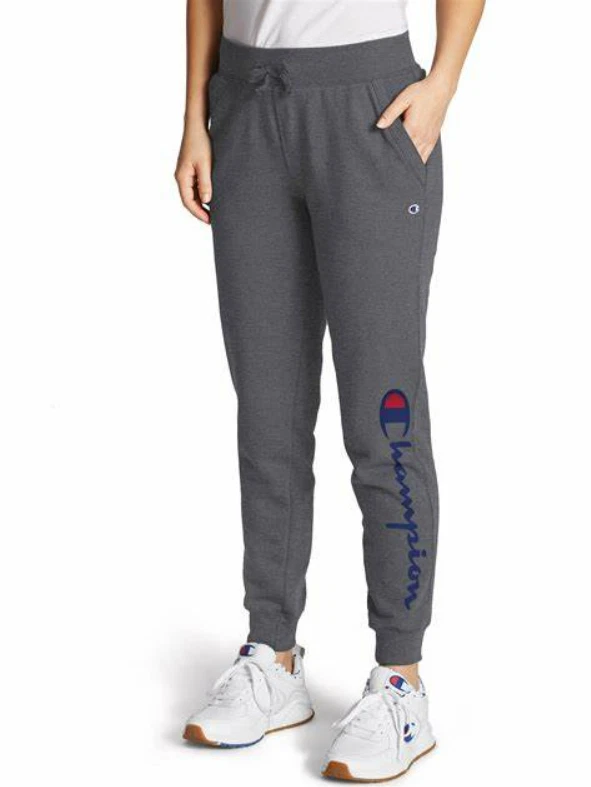Champion Women s Powerblend Graphic Fleece Joggers XS Gray GF937