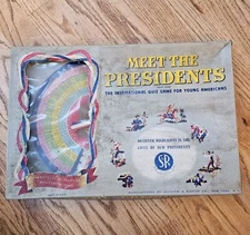 Meet The Presidents Game Selchow & Righter 1950 Complete All Pieces