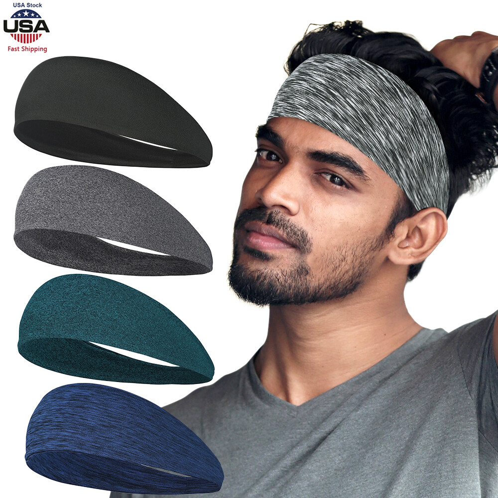 Men Women Sports Headband for Running Fitness Sweatband Elastic Cycling  HairBand